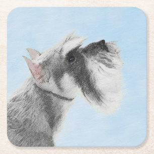 Schnauzer-målarfärg (Giant, Standard) - Hund Art Underlägg Papper Kvadrat