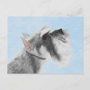 Schnauzer-målarfärg (Giant, Standard) - Hund Art Vykort