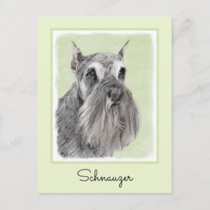 Schnauzer-målarfärg (Giant, Standard) - Hund Art Vykort