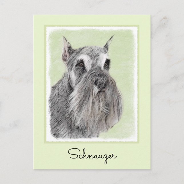 Schnauzer-målarfärg (Giant, Standard) - Hund Art Vykort (Framsida)
