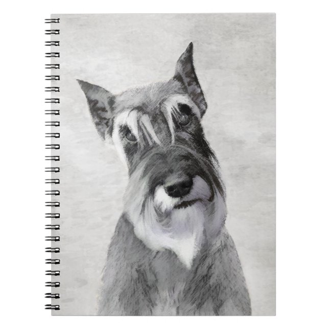 Schnauzer-målning (giant) - Hund Art Anteckningsbok (Framsidan)