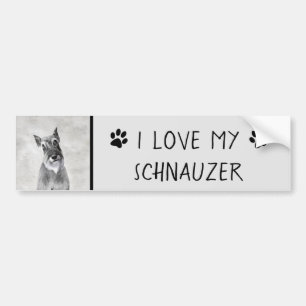 Schnauzer-målning (giant) - Hund Art Bildekal