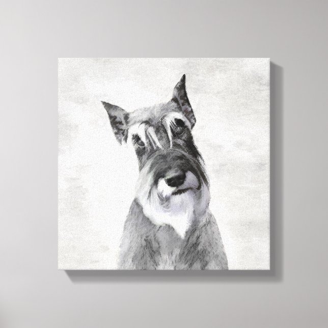 Schnauzer-målning (giant) - Hund Art Canvastryck (Framsida)