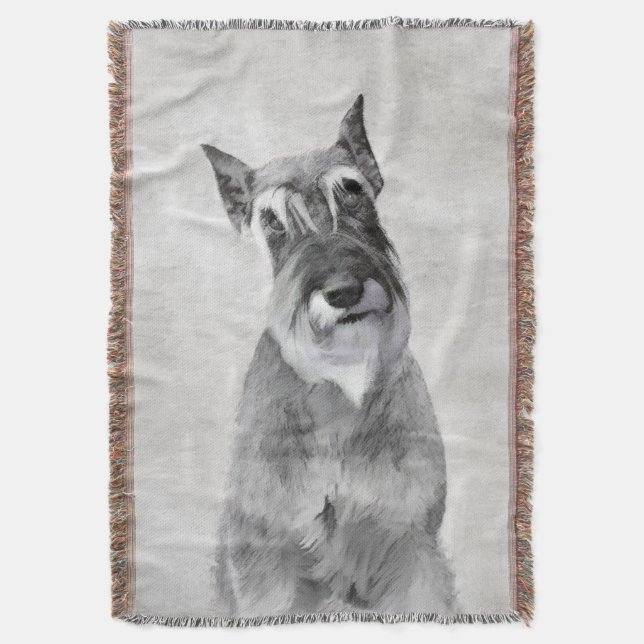 Schnauzer-målning (giant) - Hund Art Filt (Framsidan Vertikal)