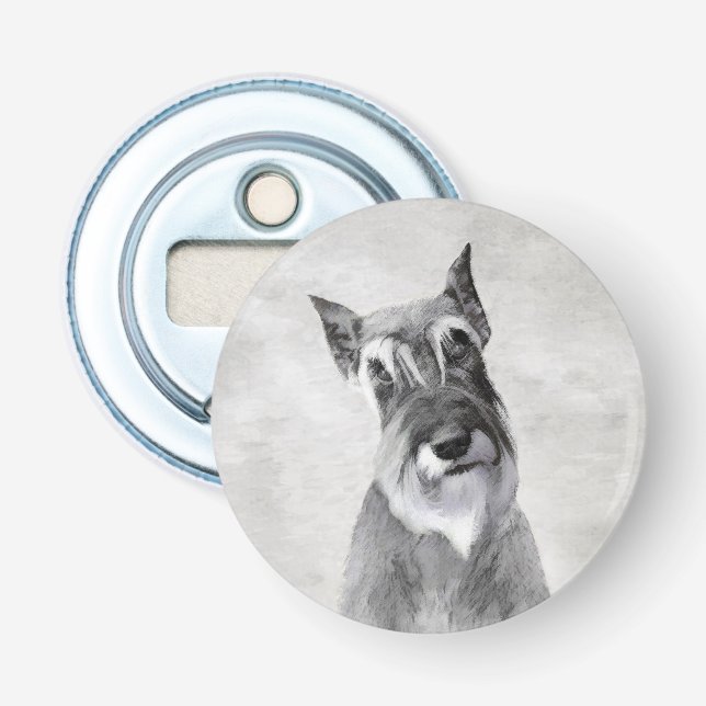 Schnauzer-målning (giant) - Hund Art Flasköppnare (Framsidan)