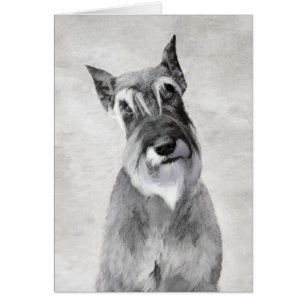 Schnauzer-målning (giant) - Hund Art Hälsningskort