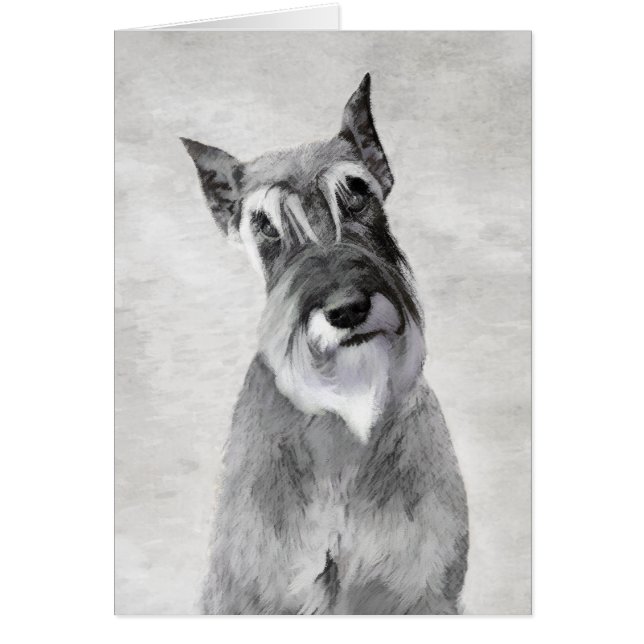 Schnauzer-målning (giant) - Hund Art Hälsningskort (Framsidan)