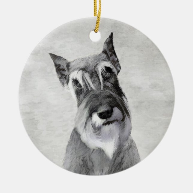 Schnauzer-målning (giant) - Hund Art Julgransprydnad Keramik (Framsidan)