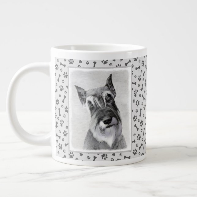 Schnauzer-målning (giant) - Hund Art Jumbo Mugg (Vänster)
