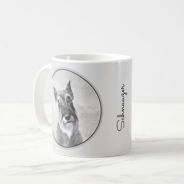Schnauzer-målning (giant) - Hund Art Kaffemugg (Framsida vänster)