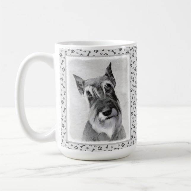 Schnauzer-målning (giant) - Hund Art Kaffemugg (Vänster)