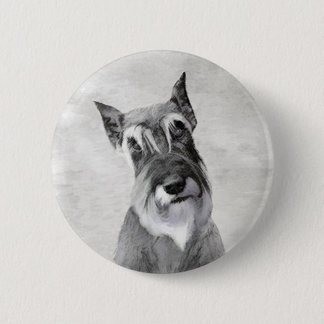 Schnauzer-målning (giant) - Hund Art Knapp (Framsida)