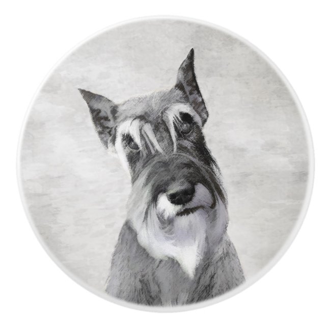 Schnauzer-målning (giant) - Hund Art Knopp (Framsidan)