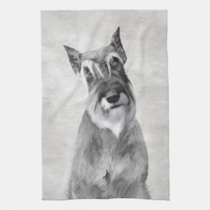 Schnauzer-målning (giant) - Hund Art Kökshandduk