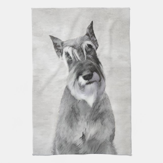 Schnauzer-målning (giant) - Hund Art Kökshandduk (Vertikal)