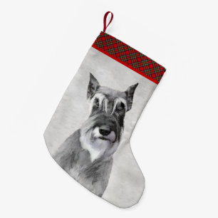Schnauzer-målning (giant) - Hund Art Liten Julstrumpa