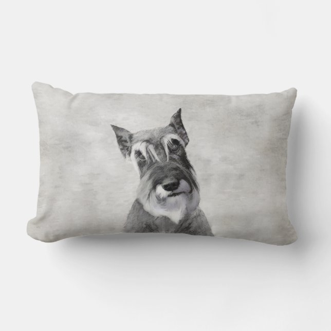 Schnauzer-målning (giant) - Hund Art Lumbarkudde (Framsida)