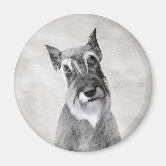 Schnauzer-målning (giant) - Hund Art Magnet (Framsidan)