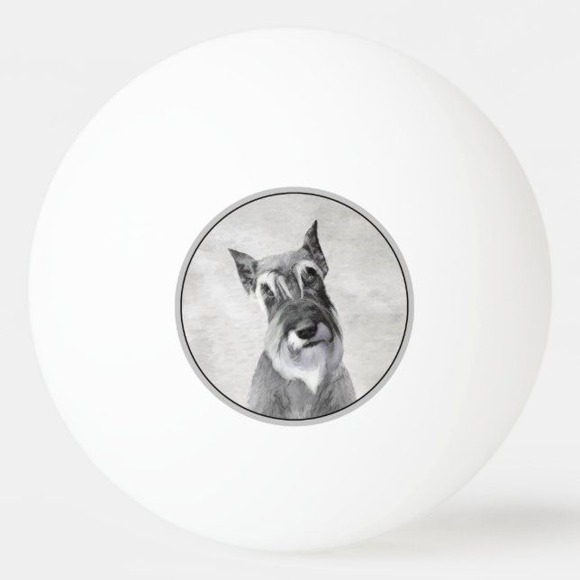 Schnauzer-målning (giant) - Hund Art Pingisboll (Framsidan)