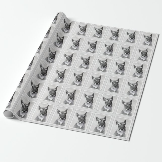 Schnauzer-målning (giant) - Hund Art Presentpapper (Utrullad)