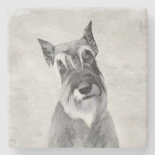 Schnauzer-målning (giant) - Hund Art Stenunderlägg