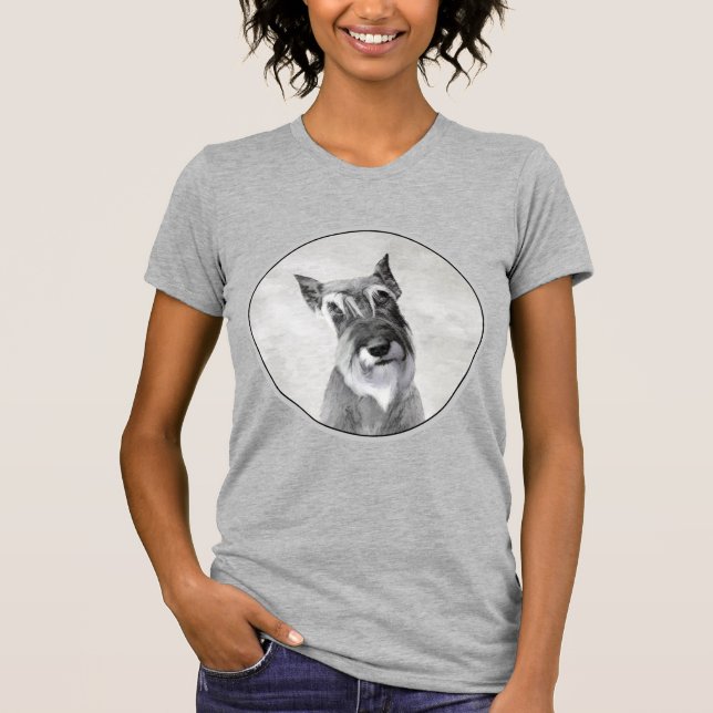Schnauzer-målning (giant) - Hund Art T Shirt (Framsida)