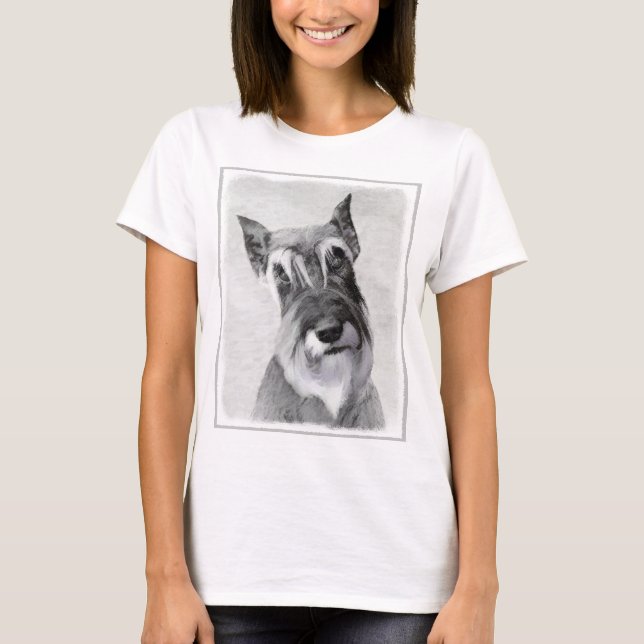 Schnauzer-målning (giant) - Hund Art T Shirt (Framsida)