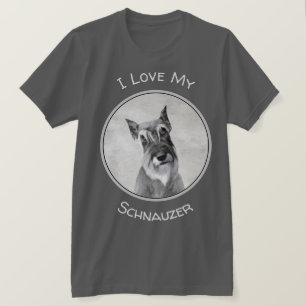 Schnauzer-målning (giant) - Hund Art T Shirt