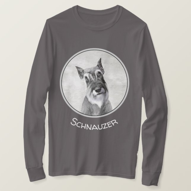 Schnauzer-målning (giant) - Hund Art T Shirt (Design framsida)