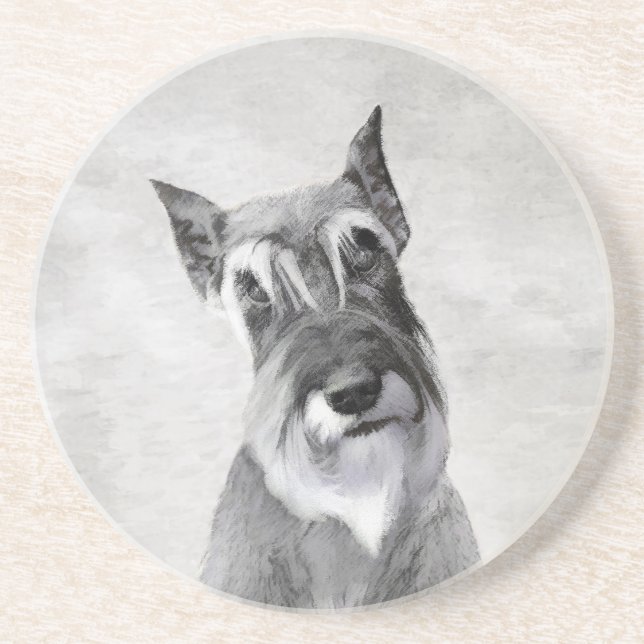 Schnauzer-målning (giant) - Hund Art Underlägg (Framsidan)