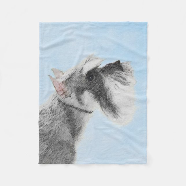 Schnauzer-målning (Giant, Standard) - Hund Art Fleecefilt (Framsidan)
