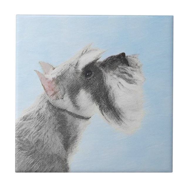 Schnauzer-målning (Giant, Standard) - Hund Art Kakelplatta (Framsidan)