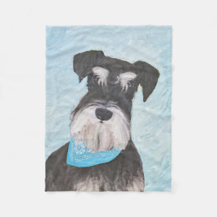 Schnauzer-målning (miniatyr) - Cute Original-Hund Fleecefilt