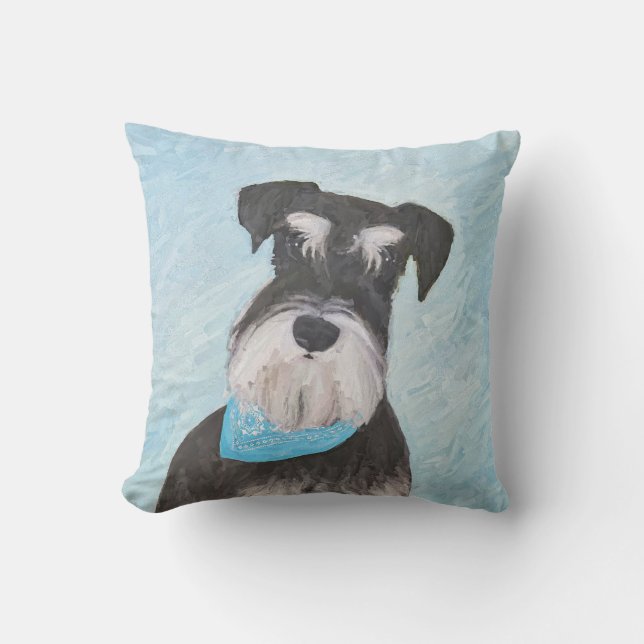 Schnauzer-målning (miniatyr) - Cute Original-Hund Kudde (Framsida)