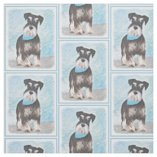 Schnauzer-målning (miniatyr) - Cute Original-Hund Tyg (Provkarta)