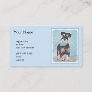 Schnauzer-målning (miniatyr) - Cute Original-Hund Visitkort