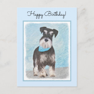 Schnauzer-målning (miniatyr) - Cute Original-Hund Vykort