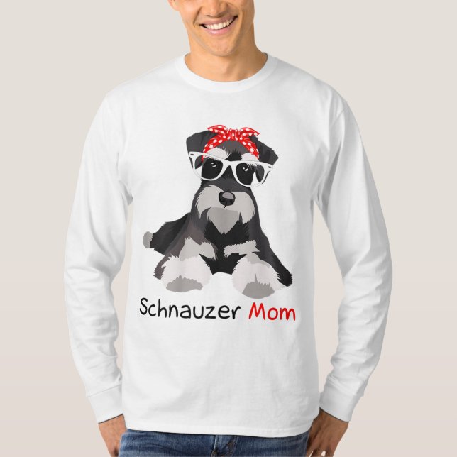 Schnauzer Mamma Bandana Womens Schnauzer Hund T Shirt (Framsida)