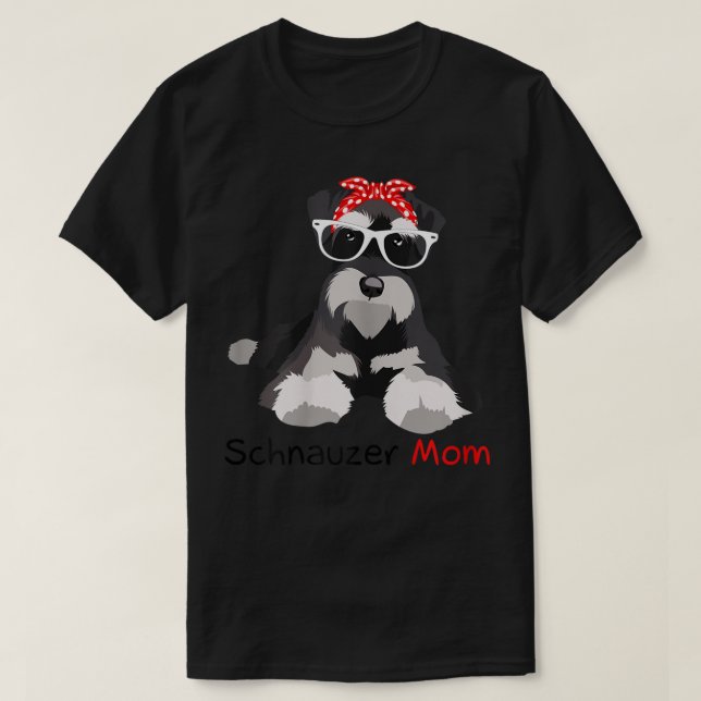 Schnauzer Mamma Bandana Womens Schnauzer Hund T Shirt (Design framsida)