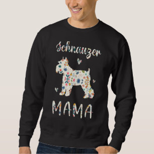 Schnauzer Mamma Blommigt Hund Mamma Kärlek 1 Lång Ärmad Tröja