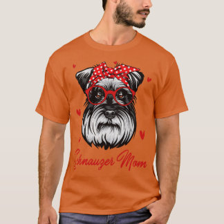 Schnauzer Mamma Cute Leopard Print Hundälskare Mor T Shirt