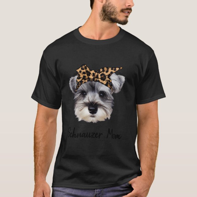 Schnauzer Mamma för jul T Shirt (Framsida)