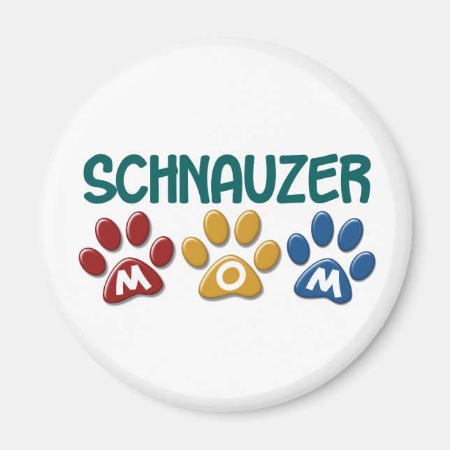 SCHNAUZER Mamma Paw Skriv ut 1 Magnet (Framsidan)