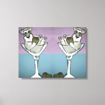 Schnauzer Martini-Dubblan Trouble Canvas Art