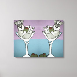 Schnauzer Martini-Dubblan Trouble Canvas Art