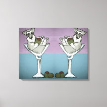 Schnauzer Martini-Dubblan Trouble Canvas Art