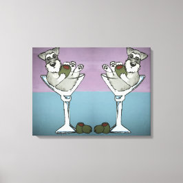 Schnauzer Martini-Dubblan Trouble Canvas Art