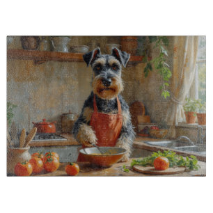 Schnauzer Matlagning i kök
