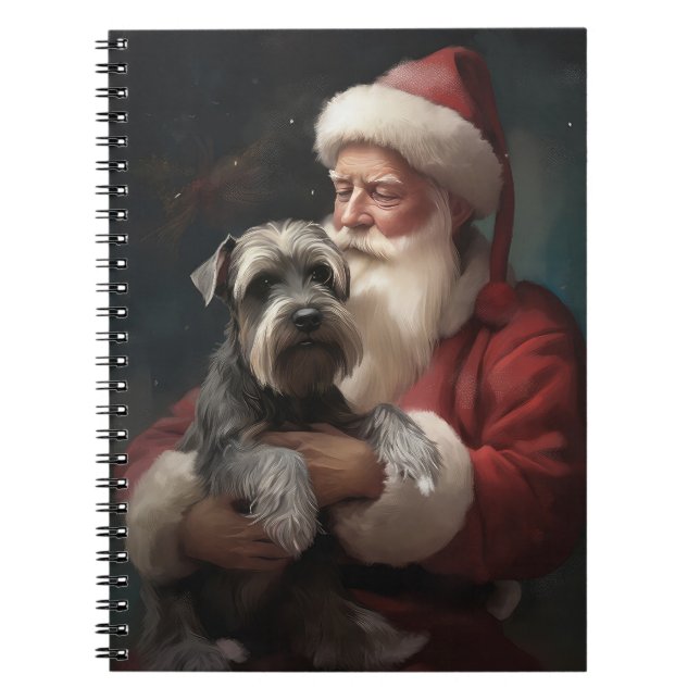 Schnauzer med Jultomten julafton Anteckningsbok (Framsidan)