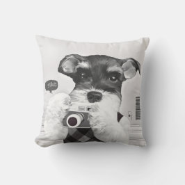 Schnauzer med kamera kudde